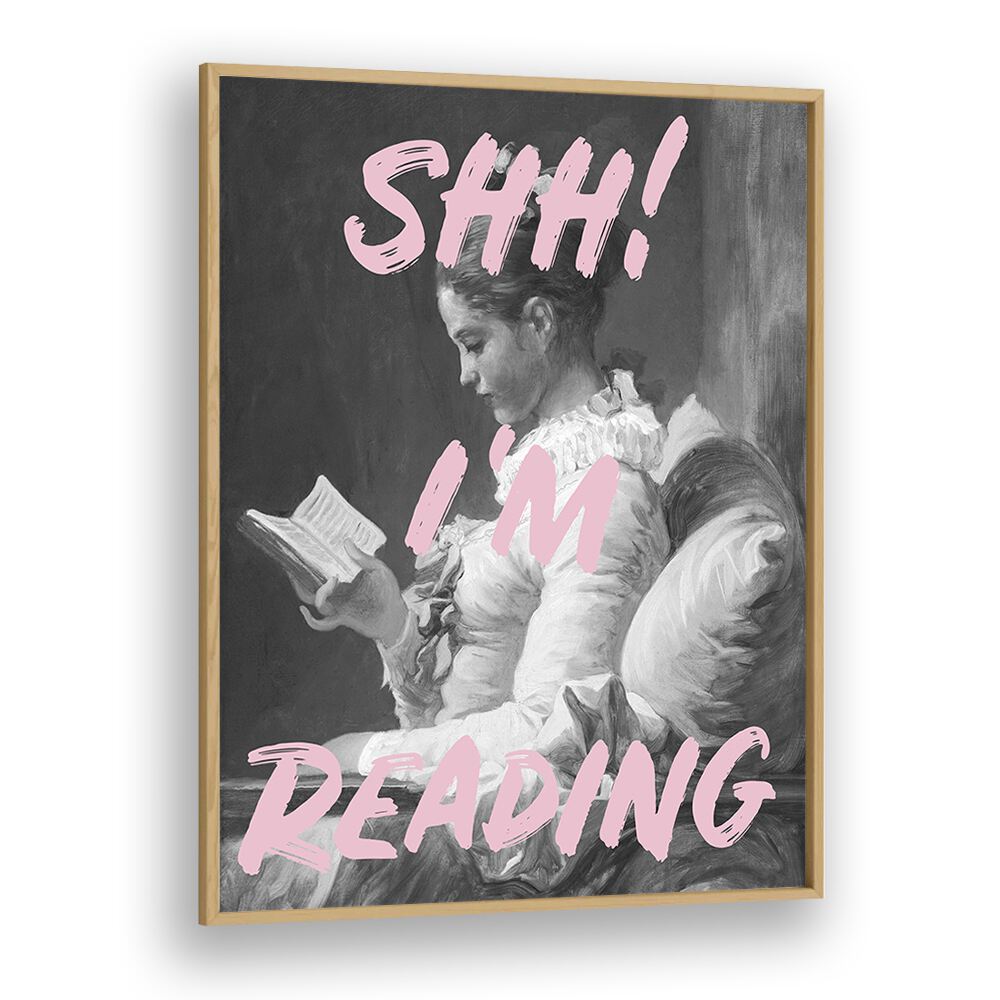 SHH IM READING, ALTERED ART PRINTS by Grace Digital Art Co. adds charm to any reading nook with its elegant design.