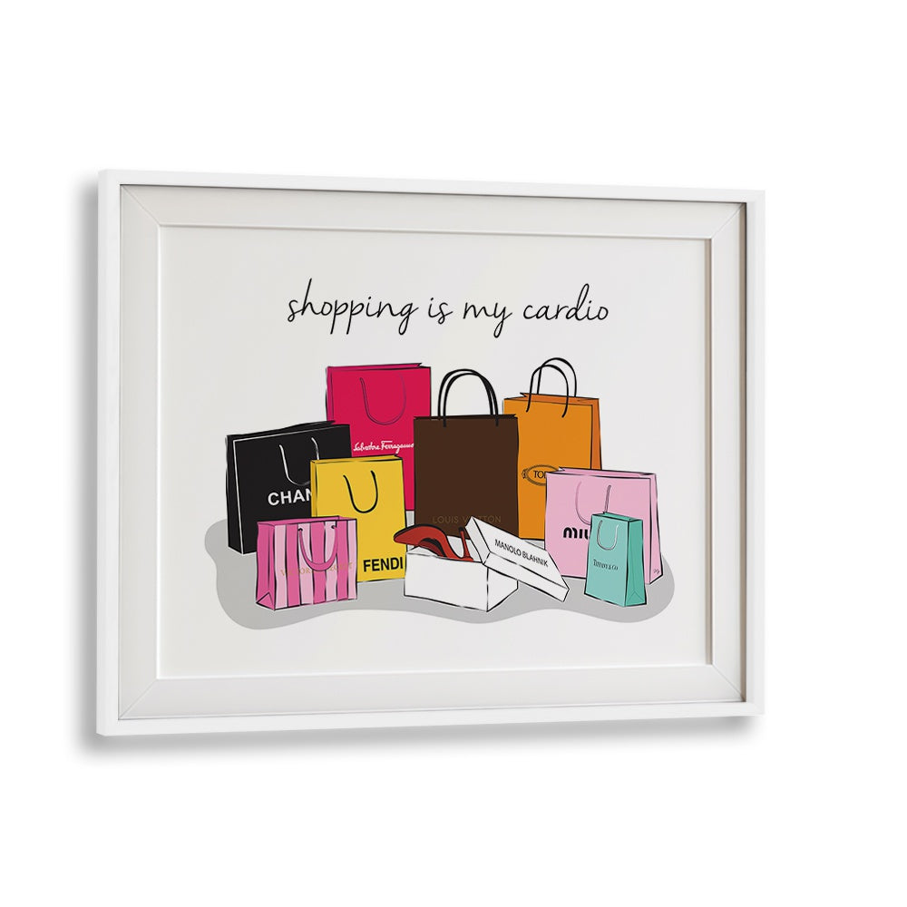 Stylish SHOPPING CARDIO, FASHION POSTERS featuring chic shopping bags, perfect for elevating your decor.