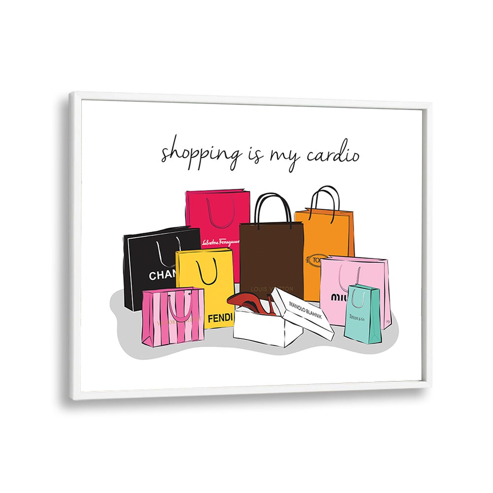 Shopping Cardio fashion posters by Martina showcase stylish shopping bags, perfect for elevating your space.