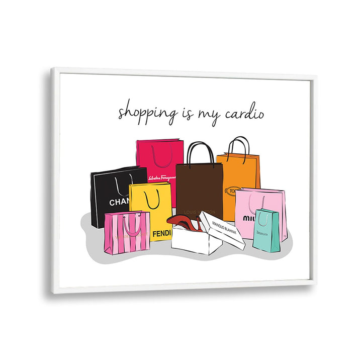 Shopping Cardio fashion posters by Martina showcase stylish shopping bags, perfect for elevating your space.
