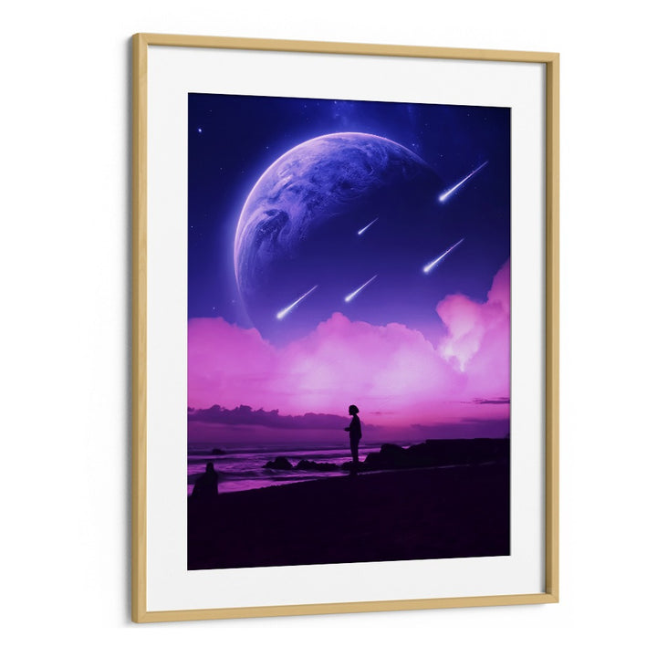 Surreal art print "SILHOUETTE DREAMS" by Ritvik Takkar, framed elegantly, evokes imagination and creativity.