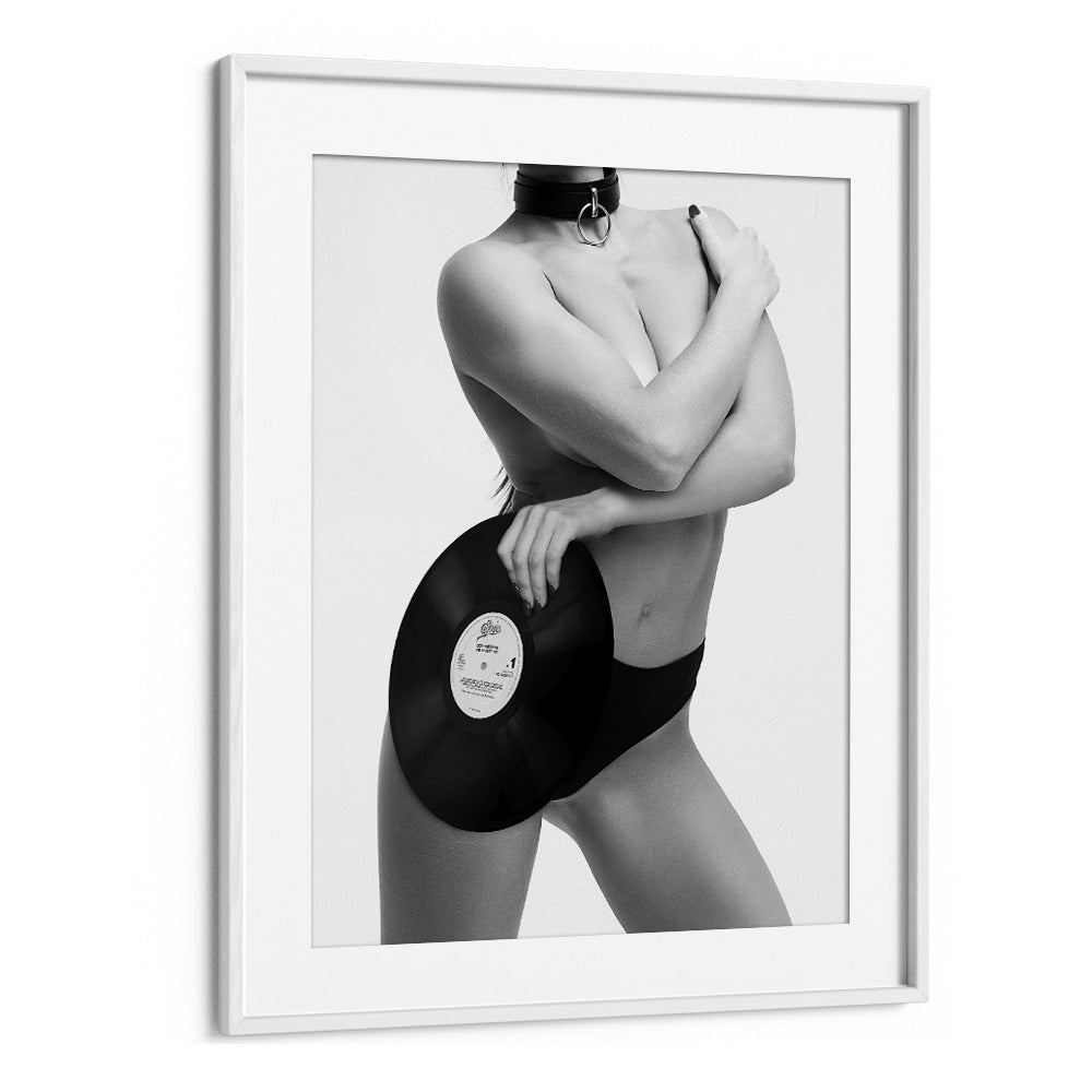 Elegant black and white "Sin Rock Me" photography prints by David Drake, showcasing a fusion of fashion and art.