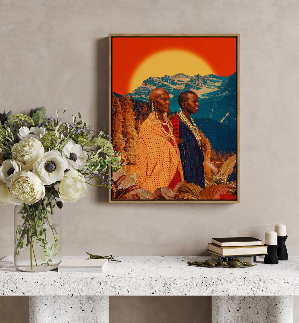 SISTER, AFRICAN ART PAINTINGS by Cosmo Zach showcases vibrant surrealism with stunning colors and cultural depth.