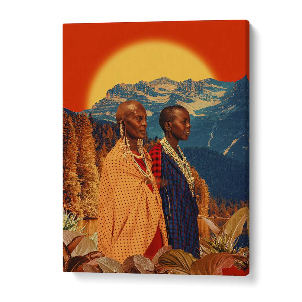 Sister, African art paintings by Cosmo Zach showcase stunning surrealism with vibrant colors and cultural motifs.