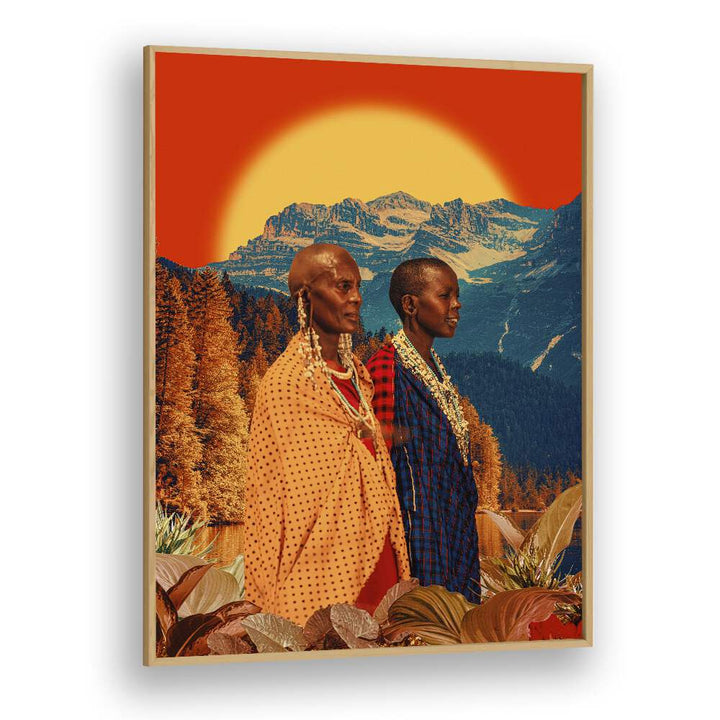 Sister, African art paintings by Cosmo Zach showcase striking surrealism with vibrant colors and cultural depth.