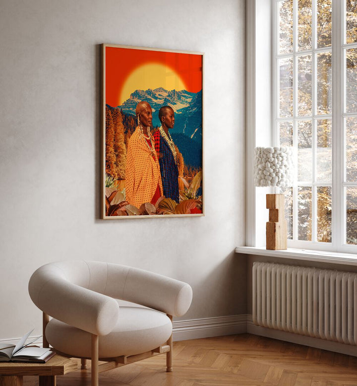 Sister, African art paintings by Cosmo Zach showcase surrealism with vibrant colors and striking imagery.