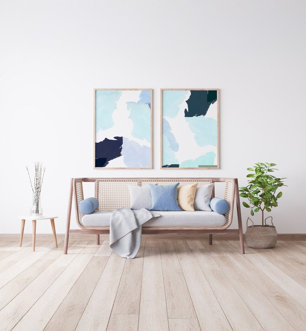 Stylishly decorate your space with the SKYBOUND ECHOES SET, SET OF 2 PAINTINGS, showcasing serene sky-inspired art.