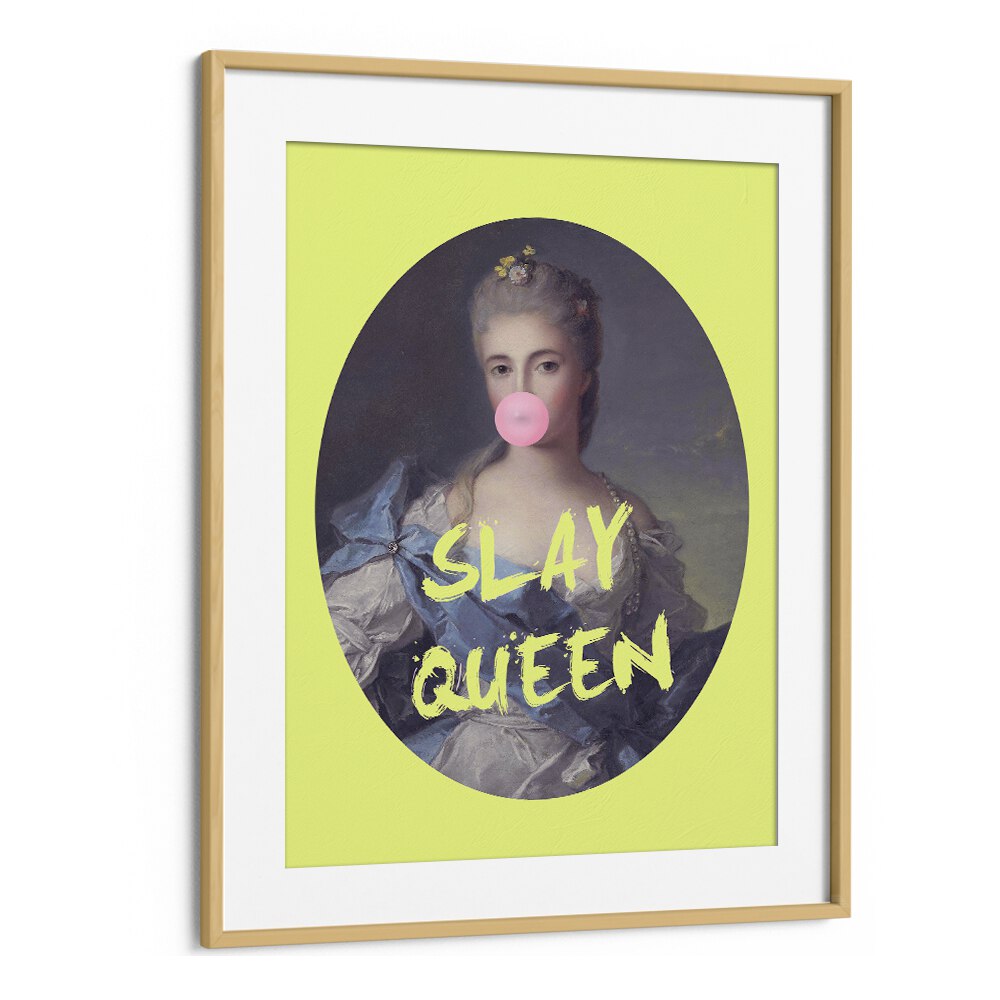 SLAY QUEEN, ALTERED ART PRINTS by Grace Digital Art Co, featuring a modern twist on classic portraiture in a frame.