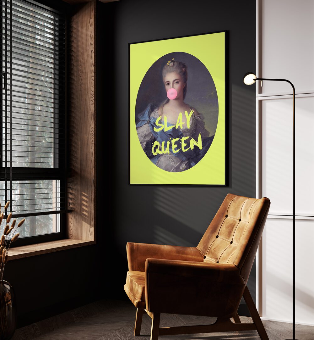 Bold SLAY QUEEN, ALTERED ART PRINTS by Grace Digital Art Co brings a modern twist to your decor with vibrant colors.
