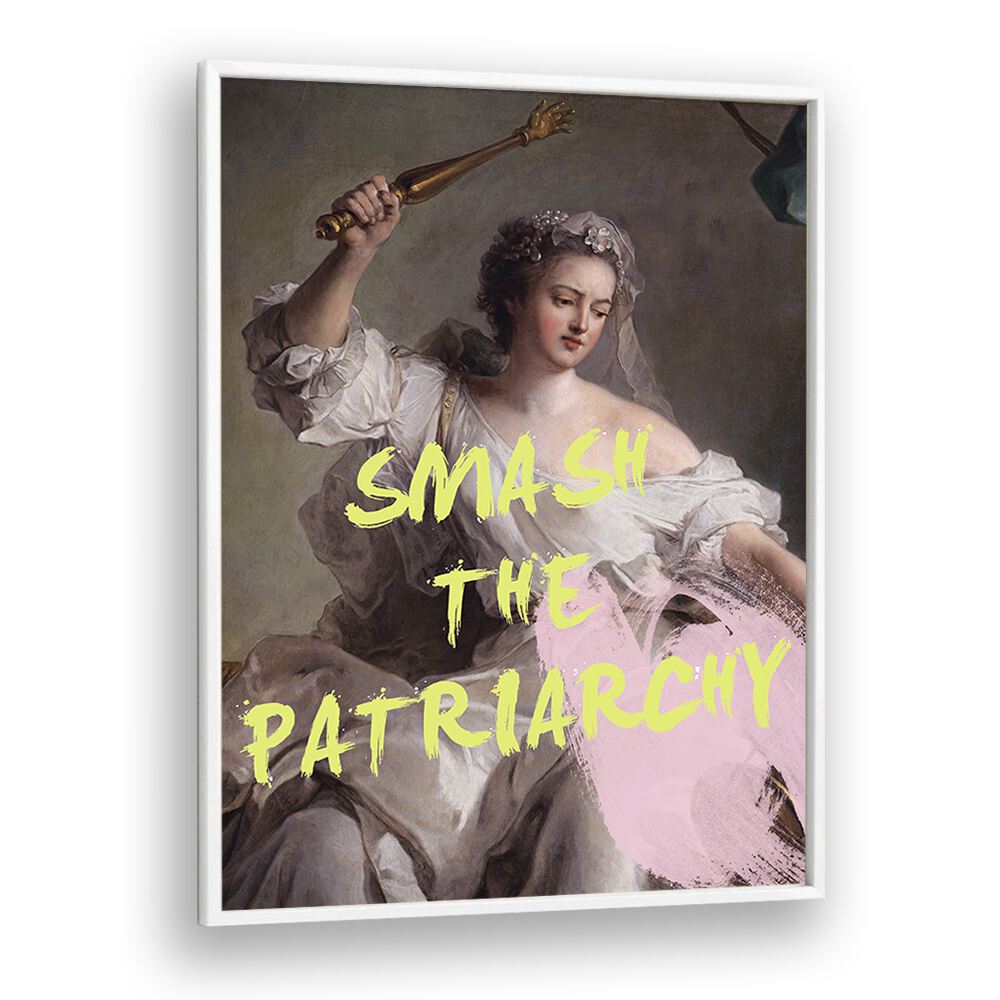 Empower your space with SMASH THE PATRIARCHY, ALTERED ART PRINTS by Grace Digital Art Co, a bold statement piece.