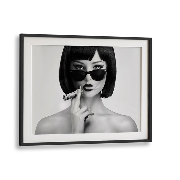 Stylish "SMOKE THIS III, PHOTOGRAPHY PRINTS" showcases bold fine art photography by David Drake in a sleek black frame.