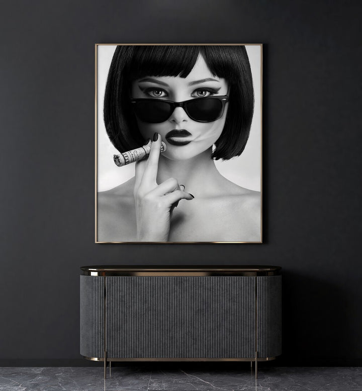 Stylish black and white art by David Drake, featuring the captivating "SMOKE THIS, PHOTOGRAPHY PRINTS" design.