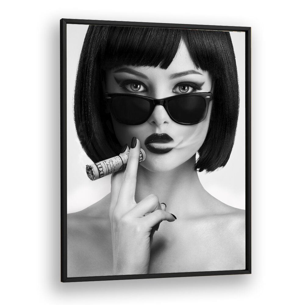 Stylish black-and-white fashion piece, "SMOKE THIS, PHOTOGRAPHY PRINTS," by David Drake enhances any space.