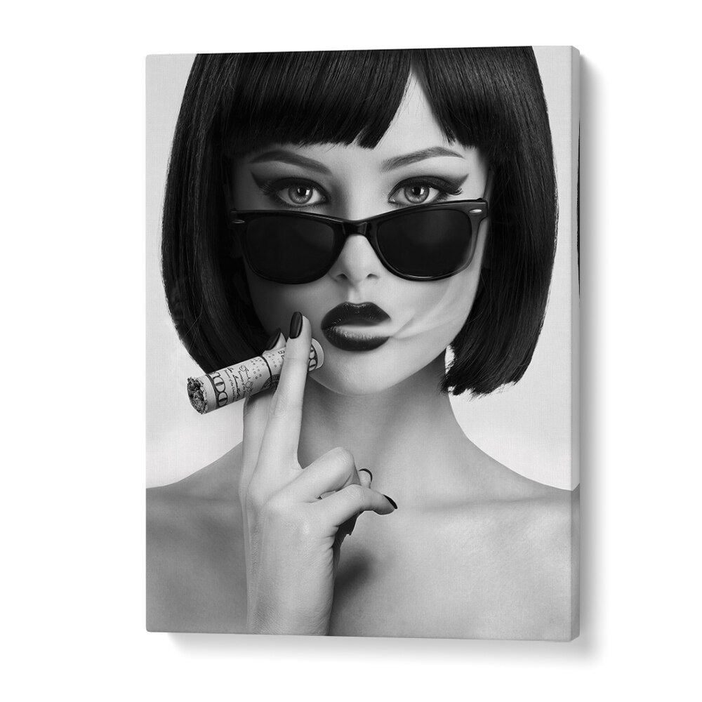 Stylish black and white art, "SMOKE THIS, PHOTOGRAPHY PRINTS" by David Drake for a bold home decor statement.