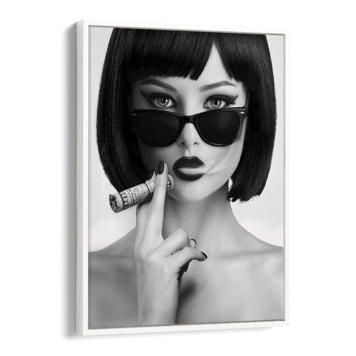 Stylish black-and-white portrait, "SMOKE THIS, PHOTOGRAPHY PRINTS" by David Drake, perfect for enhancing any space.