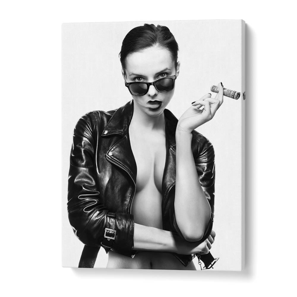 Stylish black-and-white photography print, "SMOKE THIS II," by David Drake, perfect for modern decor.