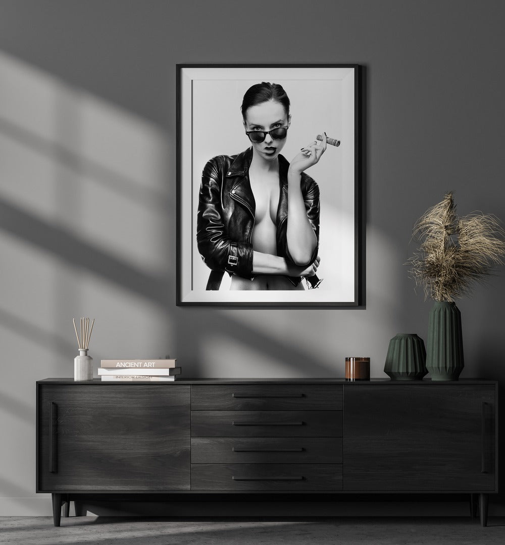 Elevate your space with SMOKE THIS II, PHOTOGRAPHY PRINTS by David Drake, blending fine art and fashion effortlessly.