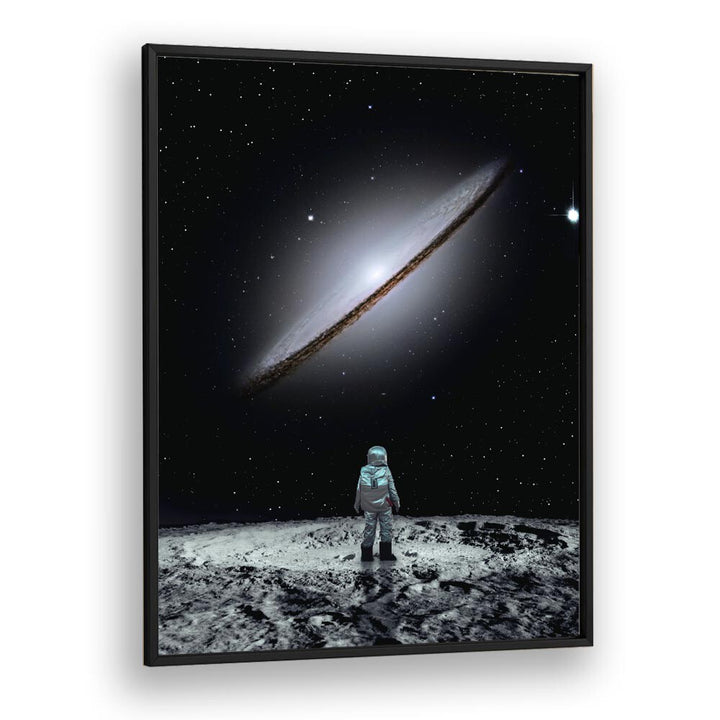 "Sole Survivor, Surreal Art Prints" showcases an astronaut gazing at a cosmic landscape, capturing surrealism's essence.