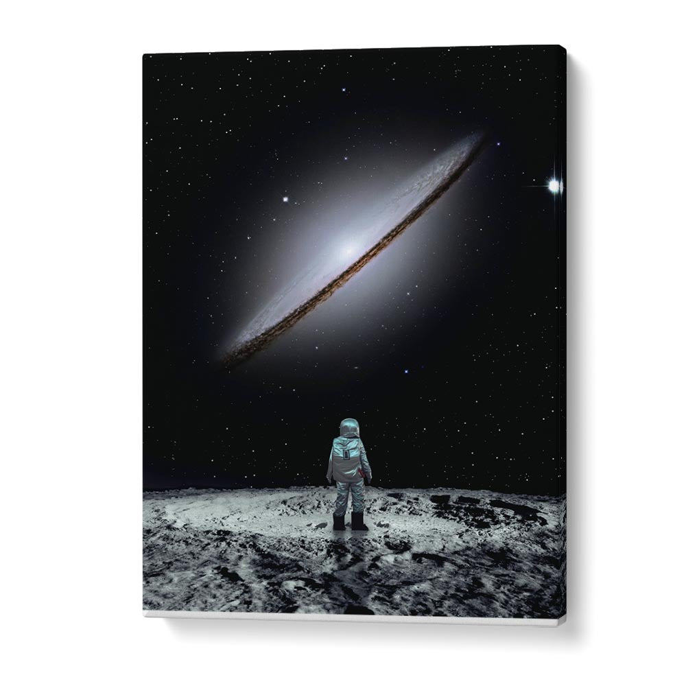Explore the cosmos with SOLE SURVIVOR, SURREAL ART PRINTS by Ritvik Takkar, capturing a surreal journey into space.