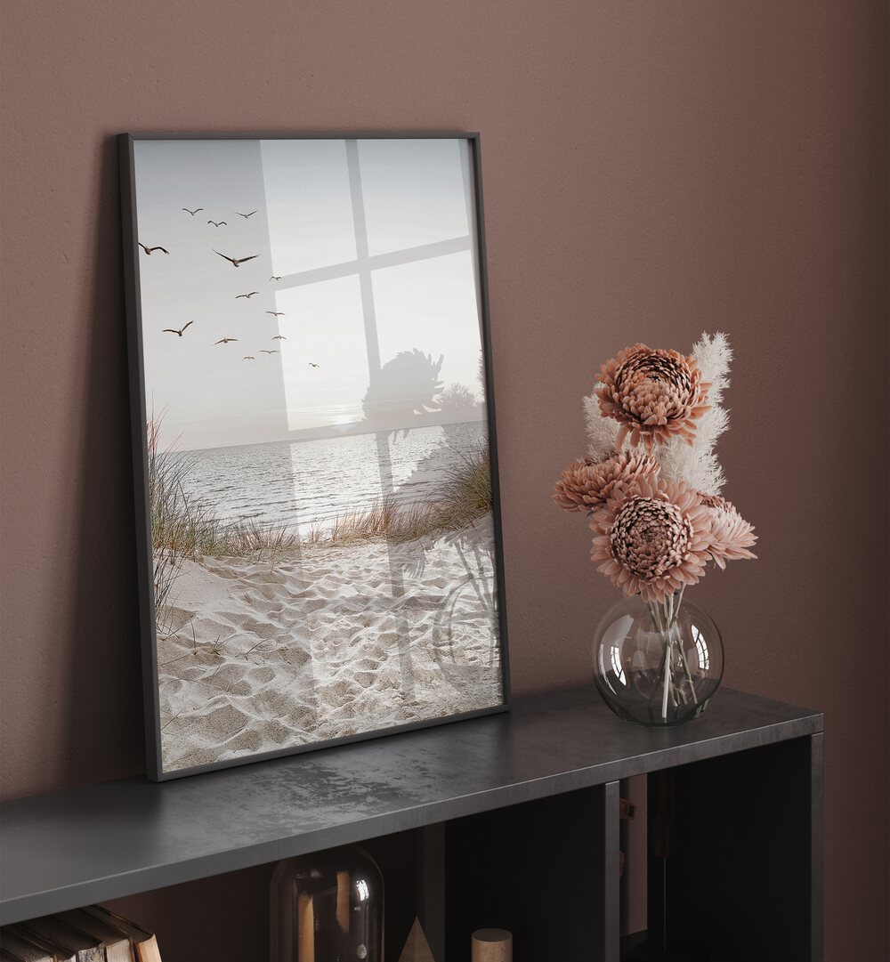 Framed art of a beach scene showcasing the SOLO TRIP GALLERY WALL, perfect for stylish GALLERY WALLS in your home.