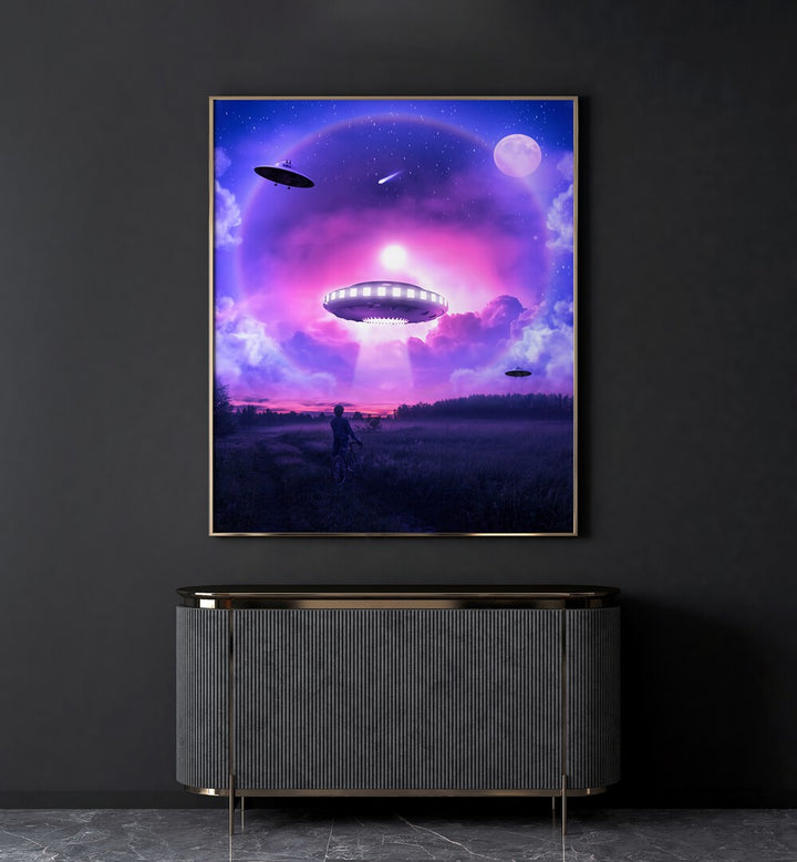Explore the enchanting SPACE DRIVE, SURREAL ART PRINTS by Ritvik Takkar, transforming your space with imagination.