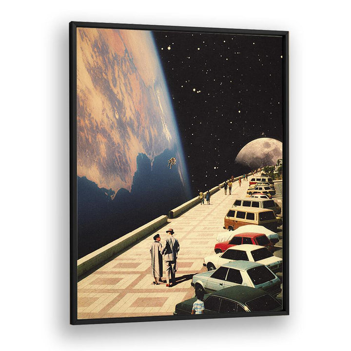 Elevate your decor with SPACE PROMENADE, SURREAL ART PRINTS by Taudalpoi, featuring a cosmic scene in vibrant detail.
