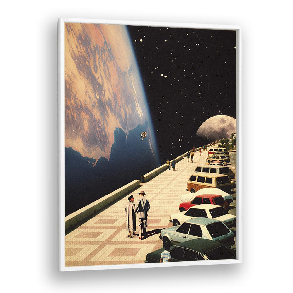 Elevate your decor with SPACE PROMENADE, SURREAL ART PRINTS by Taudalpoi, featuring a cosmic promenade scene.