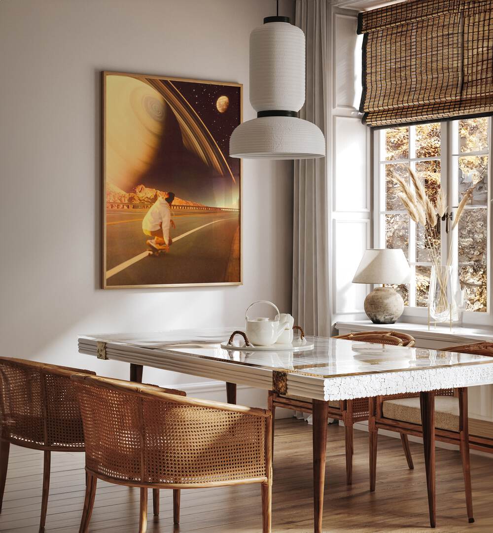 Transform your space with SPACE SK8E, SURREAL ART PRINTS by Taudalpoi, showcasing cosmic allure and premium quality.
