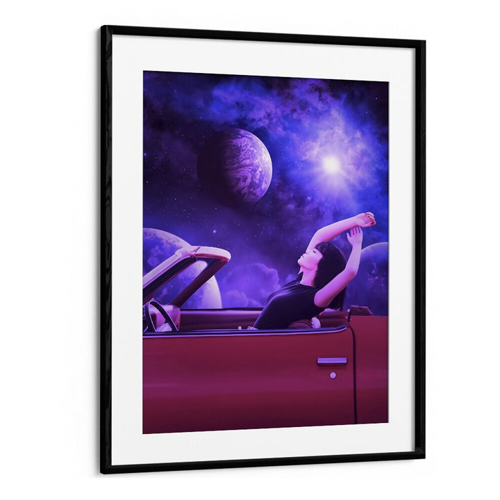 Explore the enchanting "SPACE TRIP, SURREAL ART PRINTS" by Ritvik Takkar, showcasing a cosmic dreamscape.