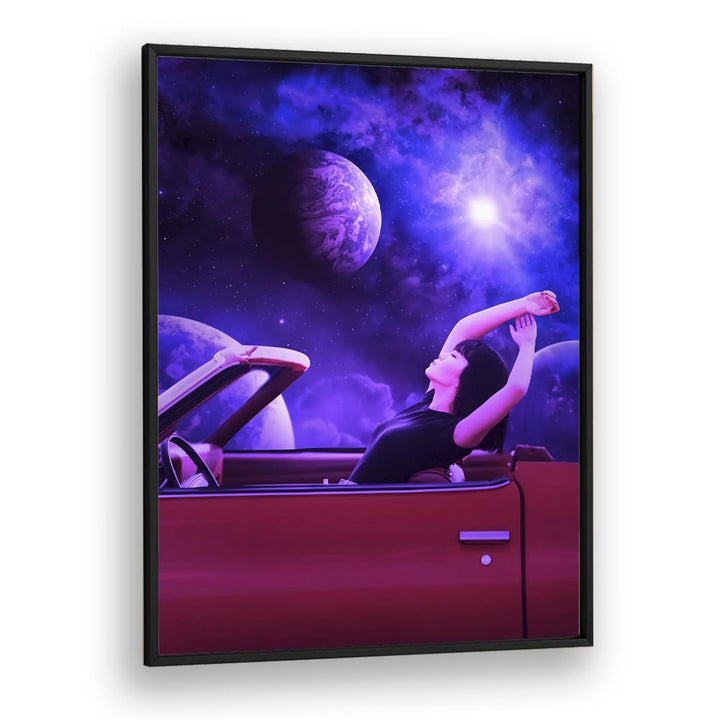 "Explore the cosmic allure of SPACE TRIP, SURREAL ART PRINTS, featuring a dreamy scene by Ritvik Takkar."