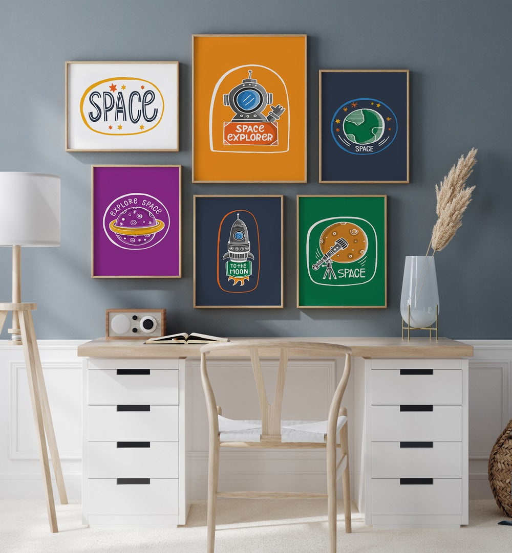 Transform your space with the SPACE GALLERY WALL, featuring vibrant art prints perfect for unique gallery walls.