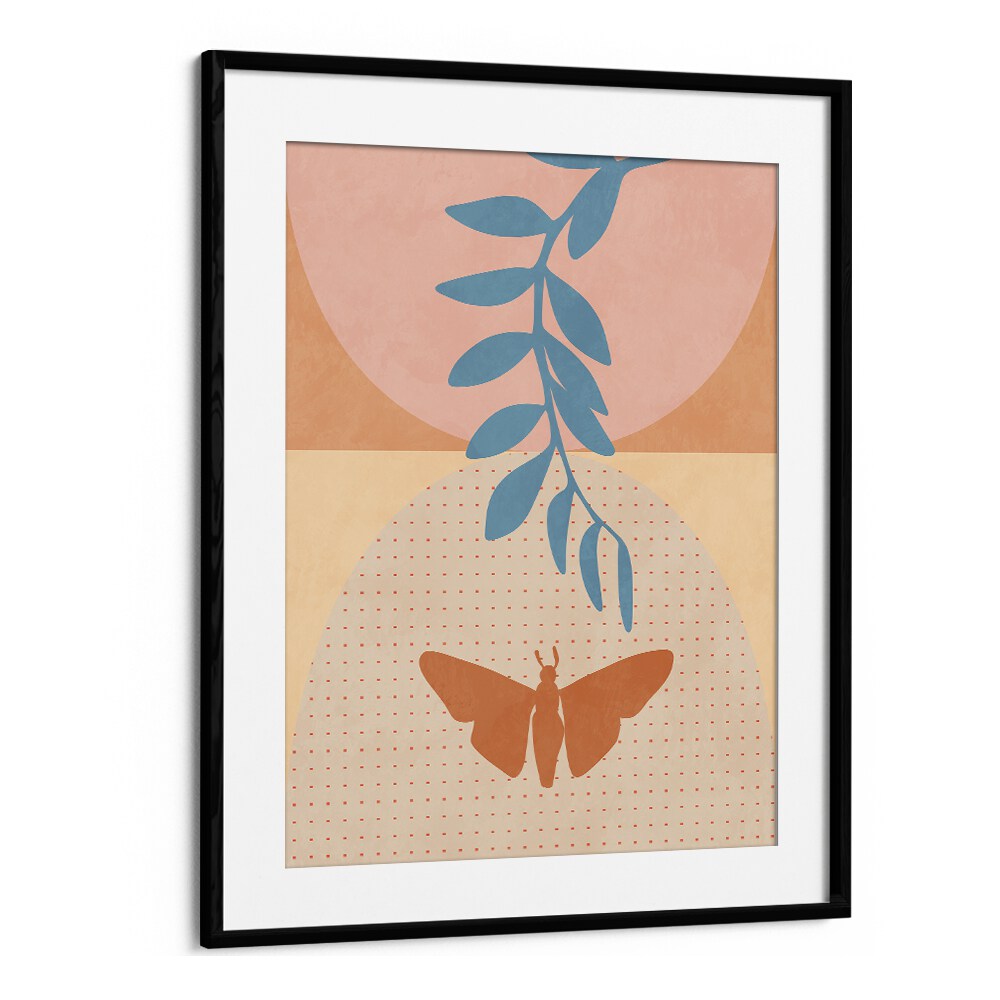 Colorful abstract wall art, SPACES 2020 I, by Ana Rut Bre, in a sleek black frame, perfect for modern decor.