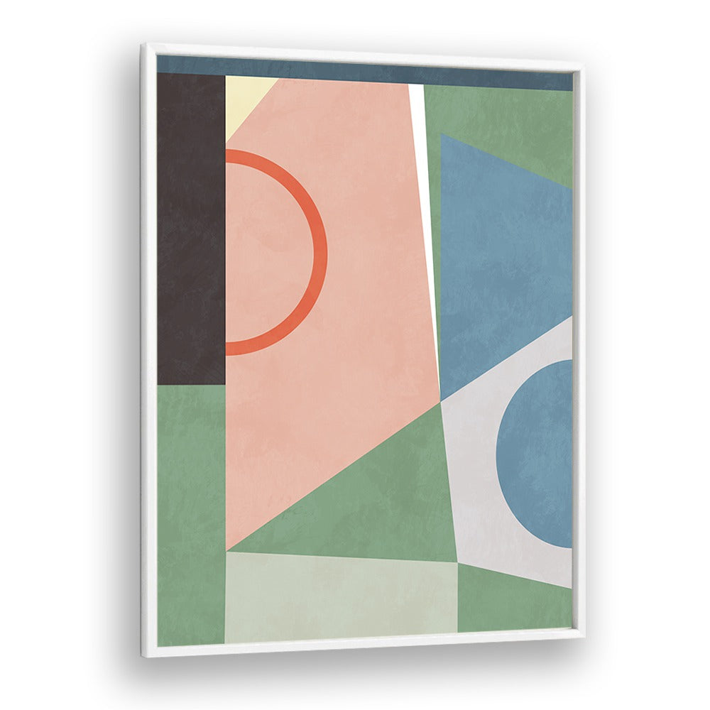 Transform your decor with SPACES 2020 II, ABSTRACT PAINTINGS by Ana Rut Bre, featuring vibrant geometric shapes.