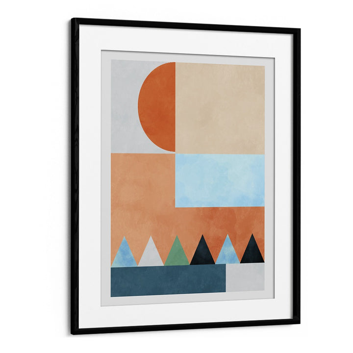 Transform your decor with SPACES BLEU DREIECK, ABSTRACT PAINTINGS by Ana Rut Bre, featuring vibrant geometric shapes.