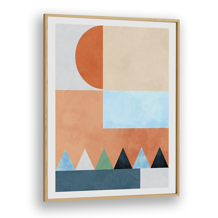 Transform your decor with SPACES BLEU DREIECK, ABSTRACT PAINTINGS by Ana Rut Bre, showcasing vibrant geometric elements.