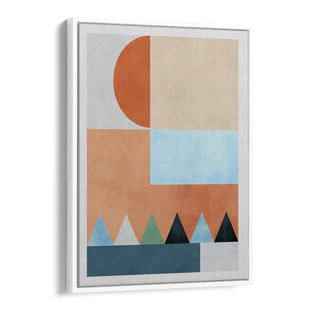 Transform your decor with SPACES BLEU DREIECK, ABSTRACT PAINTINGS by Ana Rut Bre, showcasing vibrant geometric designs.