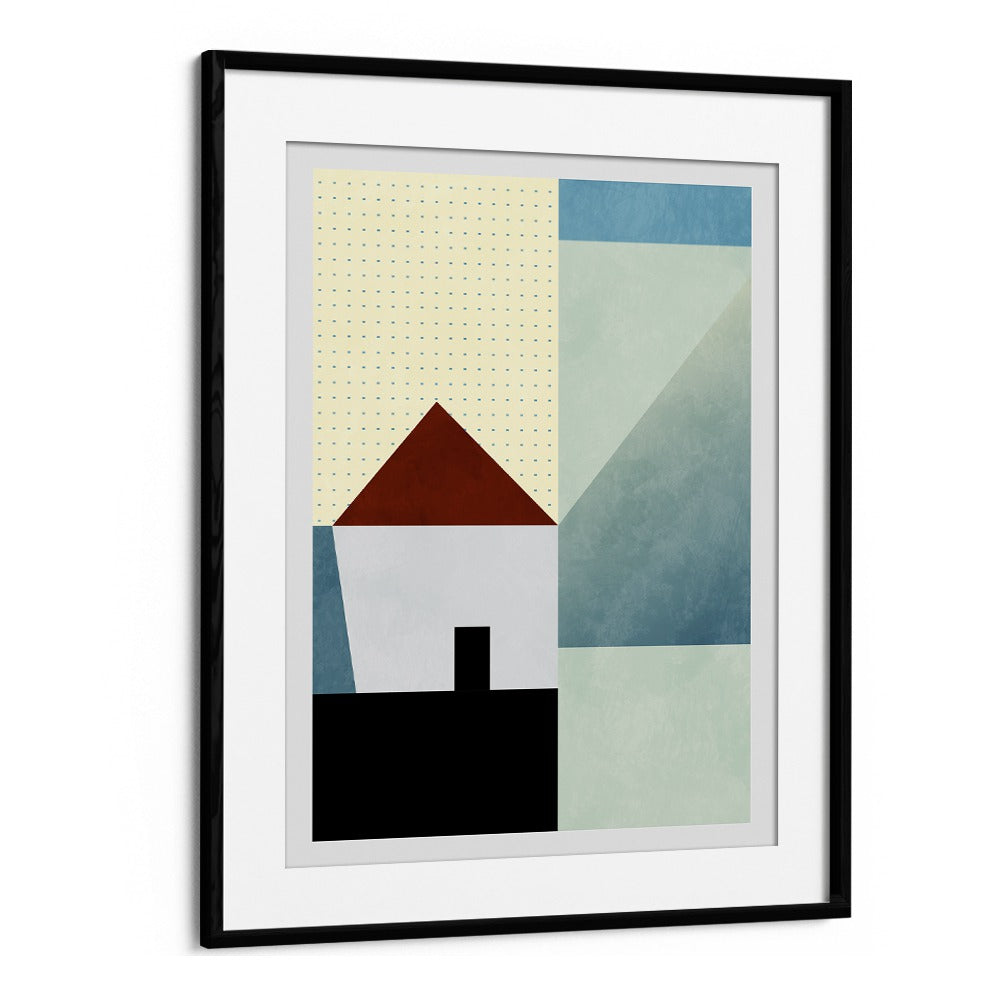 Transform your space with SPACES BLEU HOUSE, ABSTRACT PAINTINGS by Ana Rut Bre, featuring vibrant geometric designs.