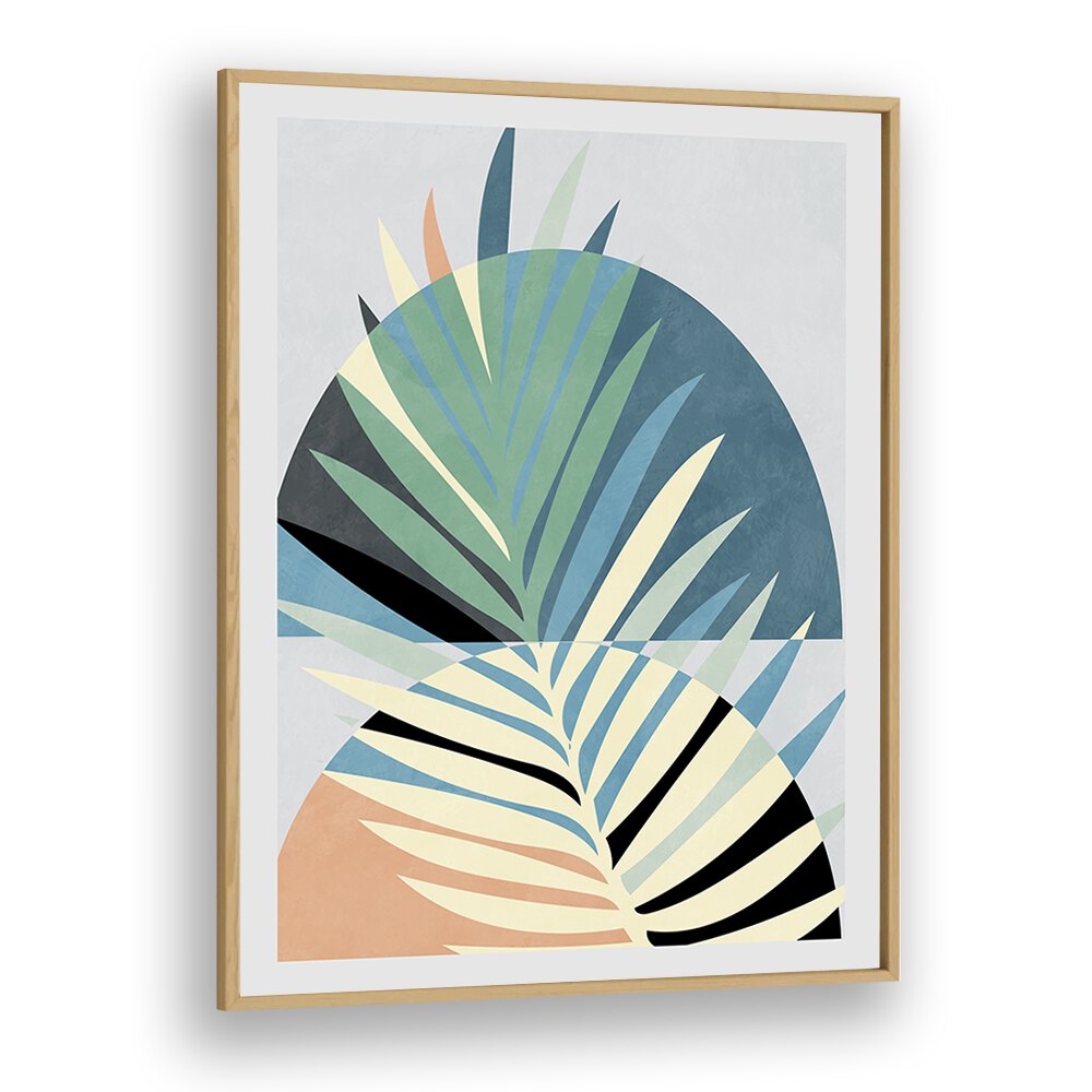Elegant SPACES BLEU KOPIE, ABSTRACT PAINTINGS showcasing vibrant colors and modern design by Ana Rut Bre in oak frame.