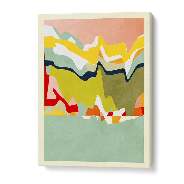 Vibrant SPACES LANDSCAP, ABSTRACT PAINTINGS by Ana Rut Bre, showcasing colorful forms and dynamic shapes.