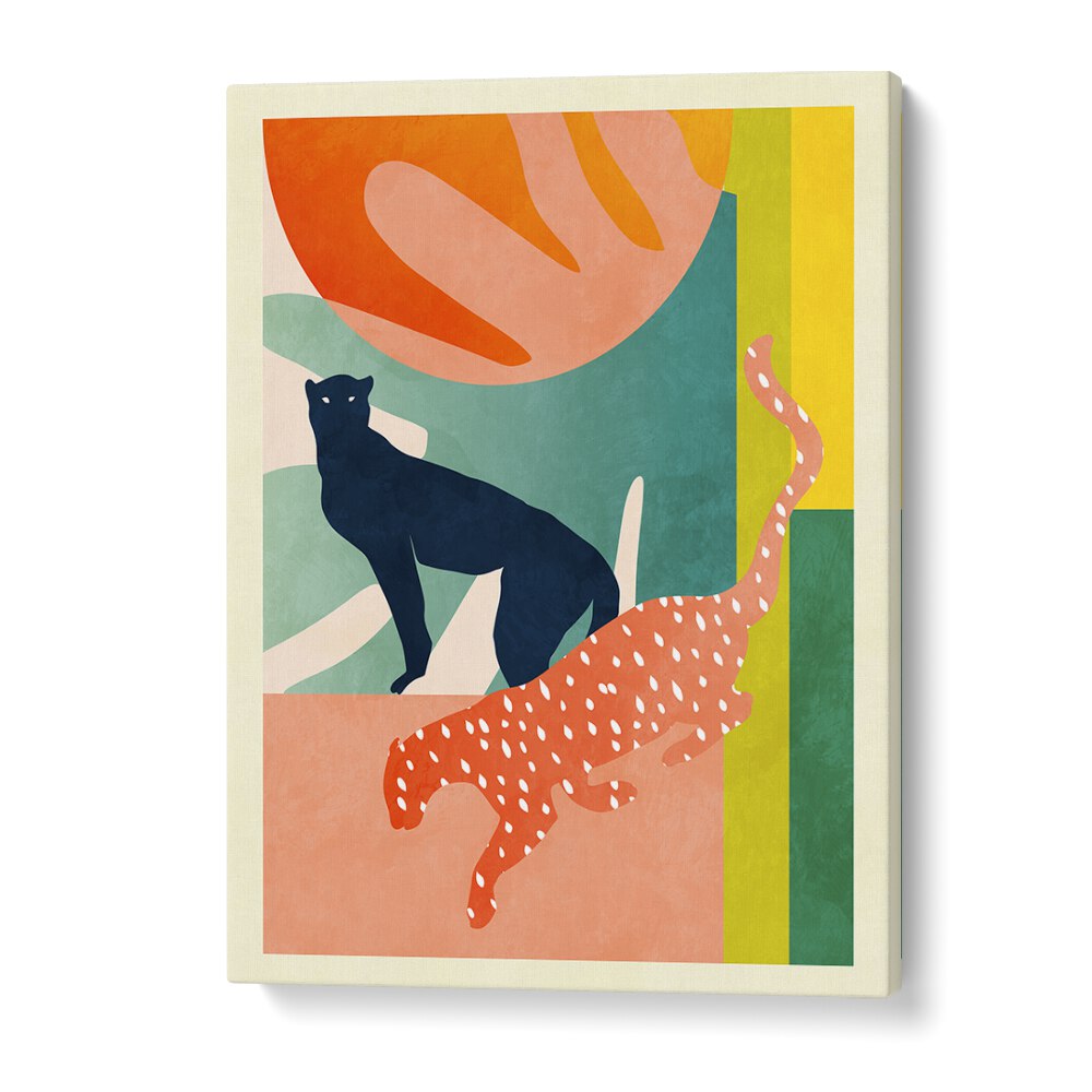 Vibrant SPACES LEO KOPIE, ABSTRACT PAINTINGS by Ana Rut Bre, featuring bold colors and unique animal forms.