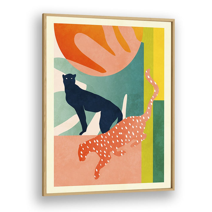 Colorful abstract wall art featuring animals, perfect for any room - SPACES LEO KOPIE, ABSTRACT PAINTINGS by Ana Rut Bre.