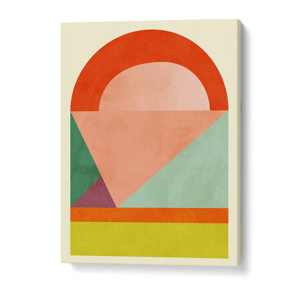 Transform your space with SPACES I, ABSTRACT PAINTINGS by Ana Rut Bre, showcasing vibrant geometric design.