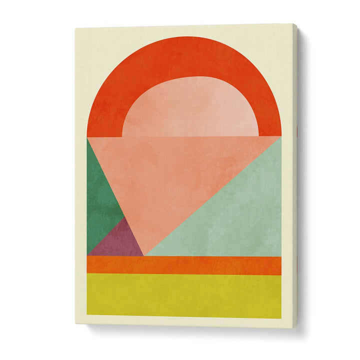 Transform your space with SPACES I, ABSTRACT PAINTINGS by Ana Rut Bre, showcasing vibrant geometric design.