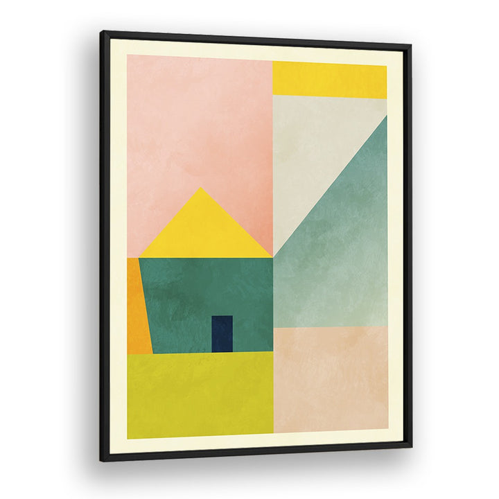 Colorful geometric composition in SPACES III HAUS, ABSTRACT PAINTINGS by Ana Rut Bre, perfect for modern wall art.