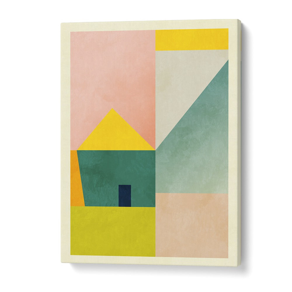 Colorful geometric design in SPACES III HAUS, ABSTRACT PAINTINGS by Ana Rut Bre, perfect for modern wall art.