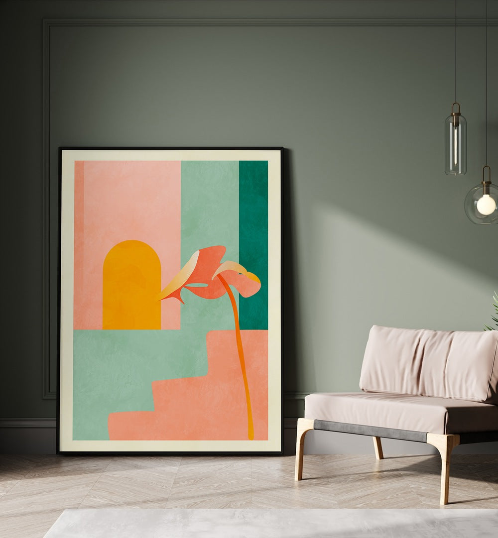 Transform your space with SPACES III TREPPE, ABSTRACT PAINTINGS by Ana Rut Bre, showcasing vibrant colors and creativity.