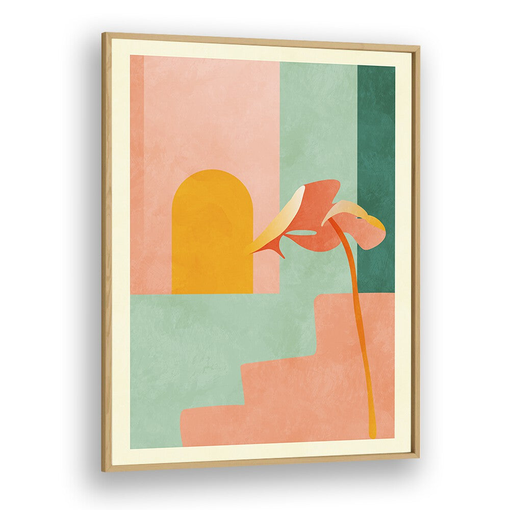 Abstract wall art "SPACES III TREPPE" by Ana Rut Bre features colorful design, perfect for elevating any space.
