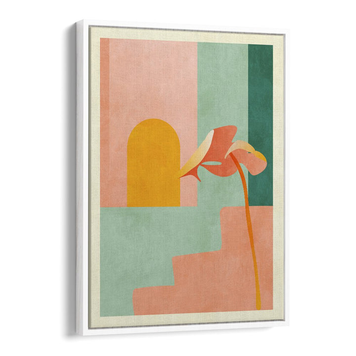 Abstract painting "SPACES III TREPPE" by Ana Rut Bre, featuring vibrant colors and geometric shapes for inspiring decor.