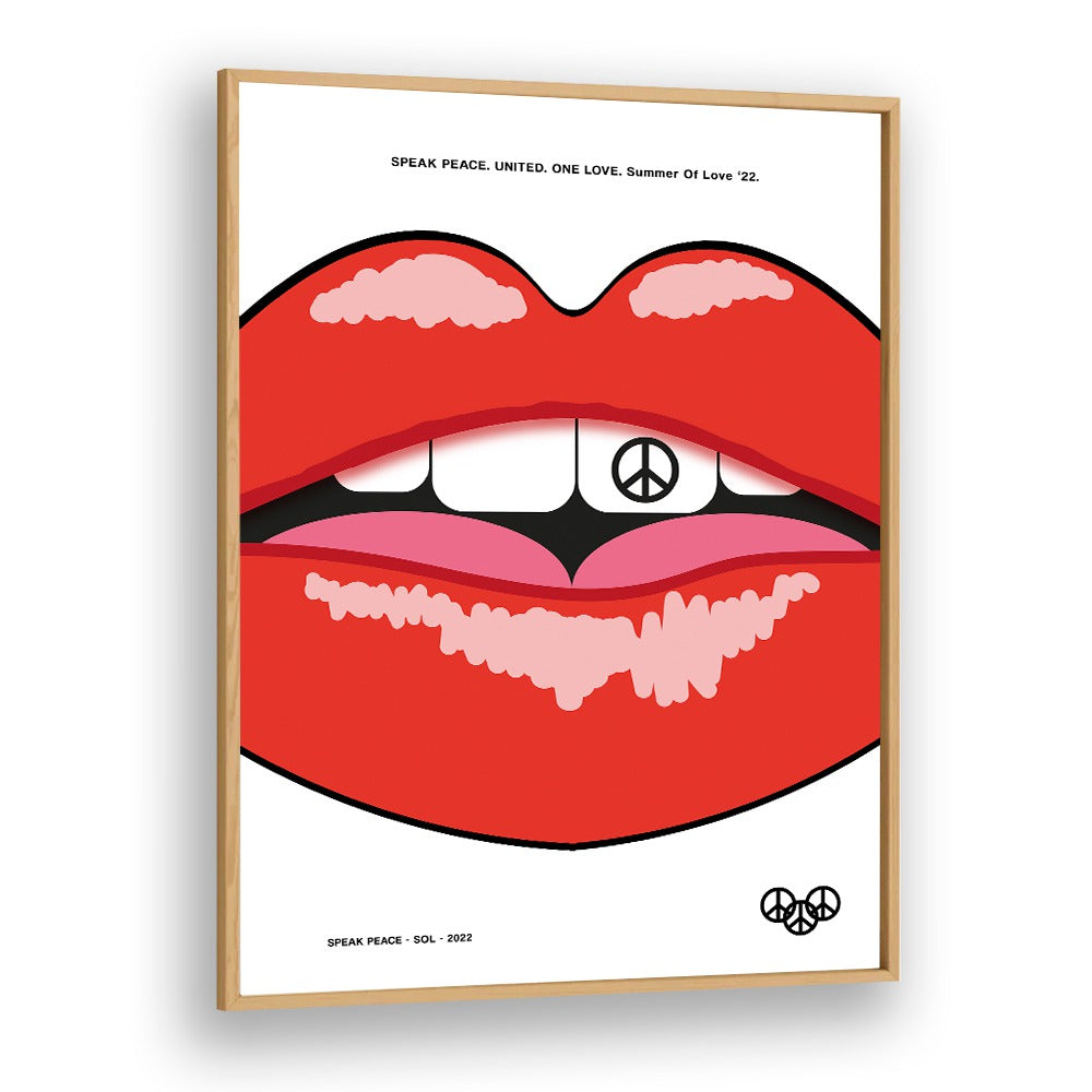 SPEAK PEACE, QUOTES poster featuring vibrant design, perfect for promoting mindfulness in any living space.