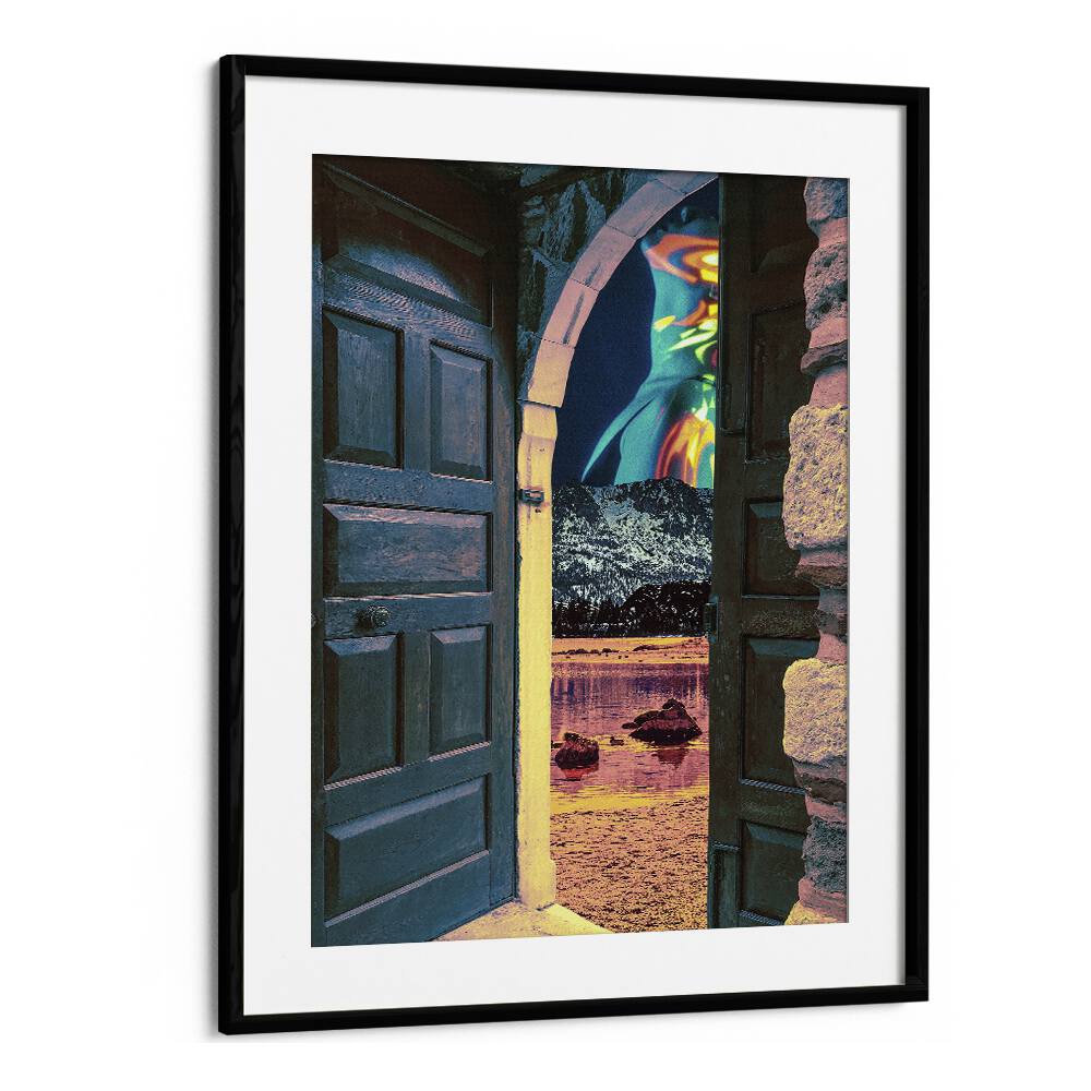 Elevate your space with SPIRIT CITED, SURREAL ART PRINTS by Cosmo Zach, featuring a captivating doorway scene.